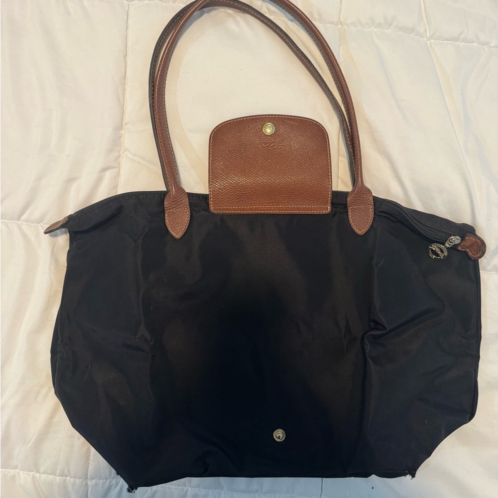 Longchamp Black and Brown Tote Bag - Picture 10 of 16